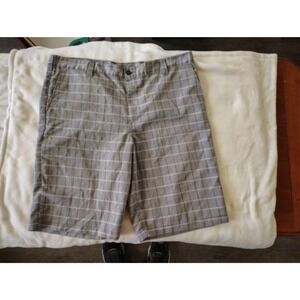 Dickies Flex Mens Gray Plaid Relaxed Fit Utility Shorts W38 WR991SM